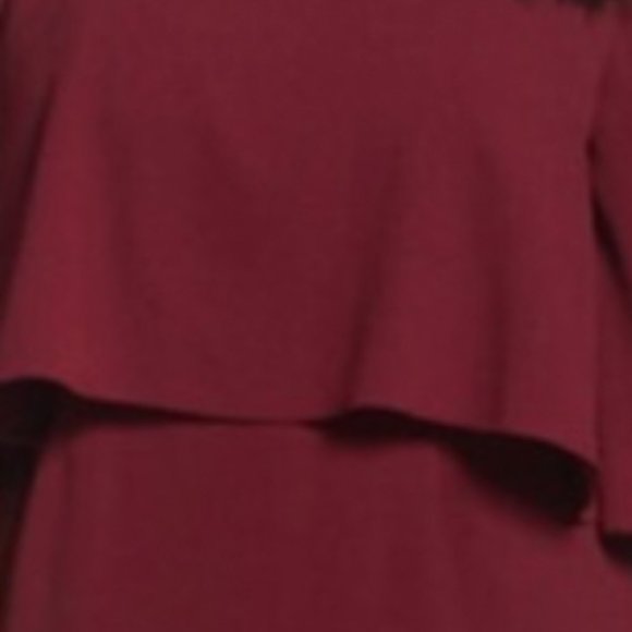 Adrianna Papell Women's Red Sexy Dress Cold Shoulder Sheath Crepe Black Cherry - Picture 15 of 15